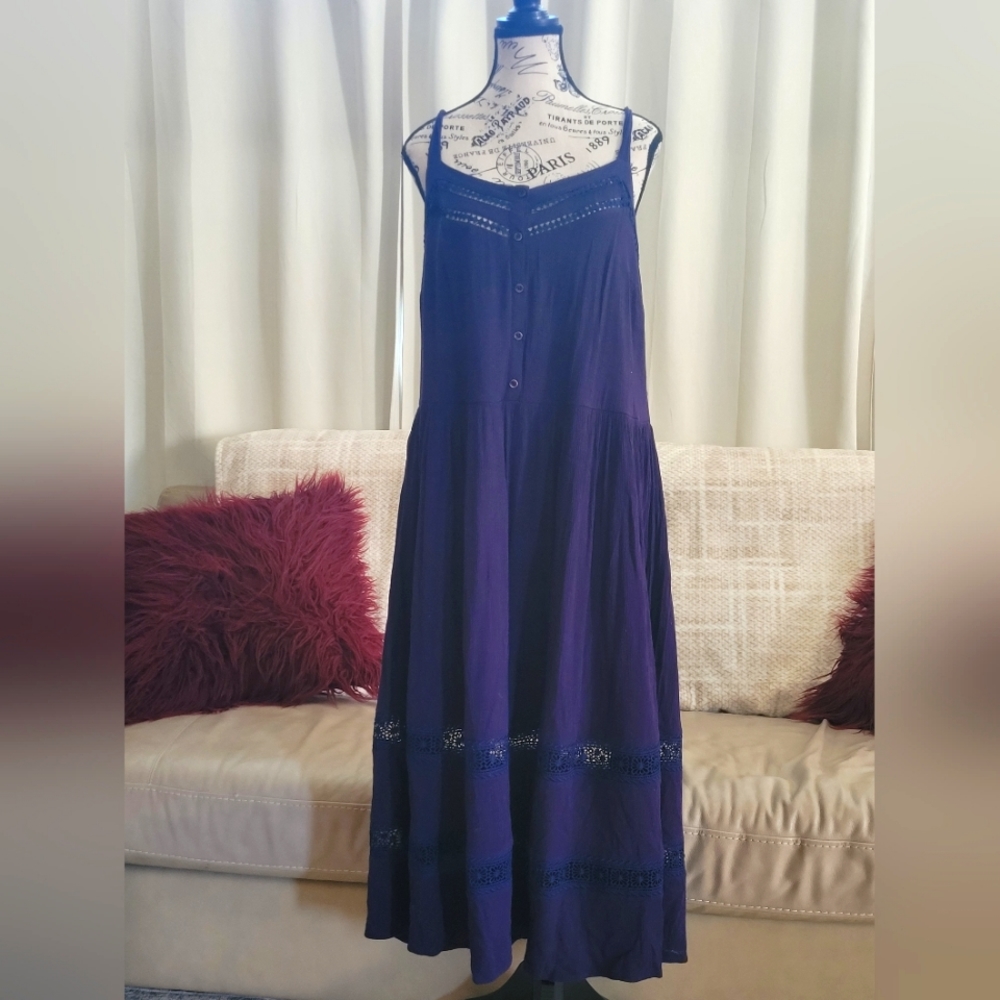 Just Fab dark blue long dress. Size 2X.